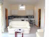 Apartment for holiday let in the centre of Larnaca in Cyprus - the fully equipped and bright kitchen