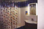 Bathroom, shower facilities at the Villa Pergia