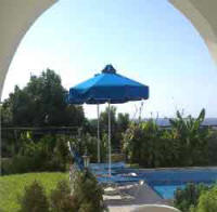 Ellas villa to rent in Kissonerga Paphos, Cyprus on a weekly basis - The pool area with sea view